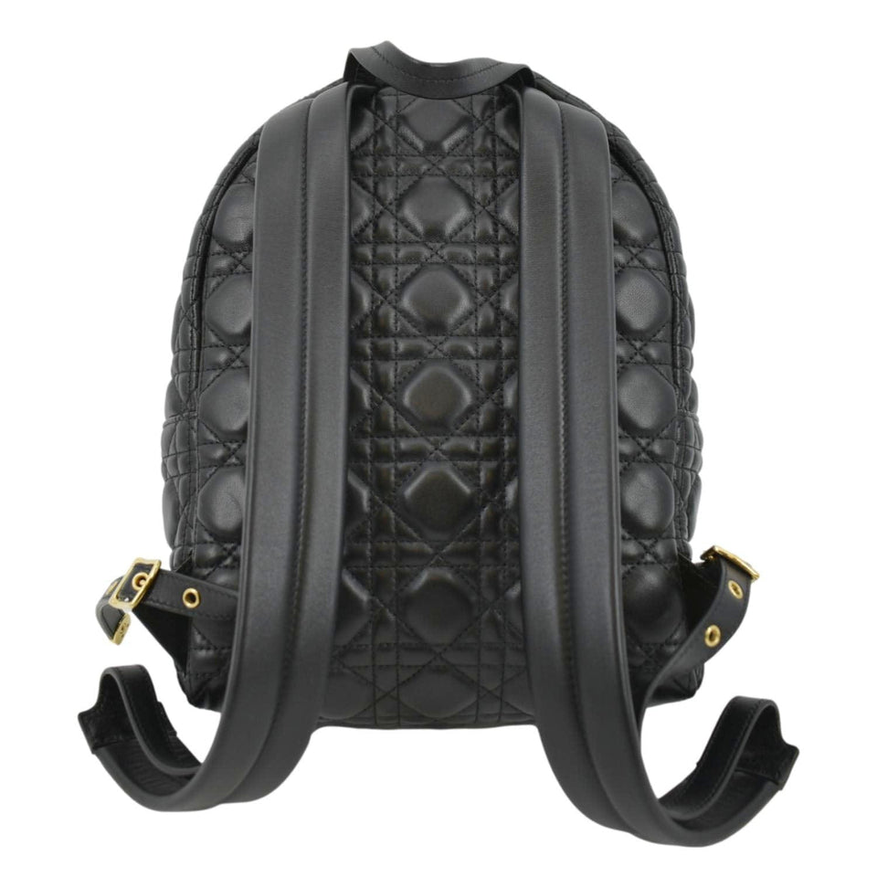Christian Dior Cannage Quilted Leather Backpack Black