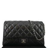 Chanel Quilted Lambskin Leather Chain Clutch Bag Black