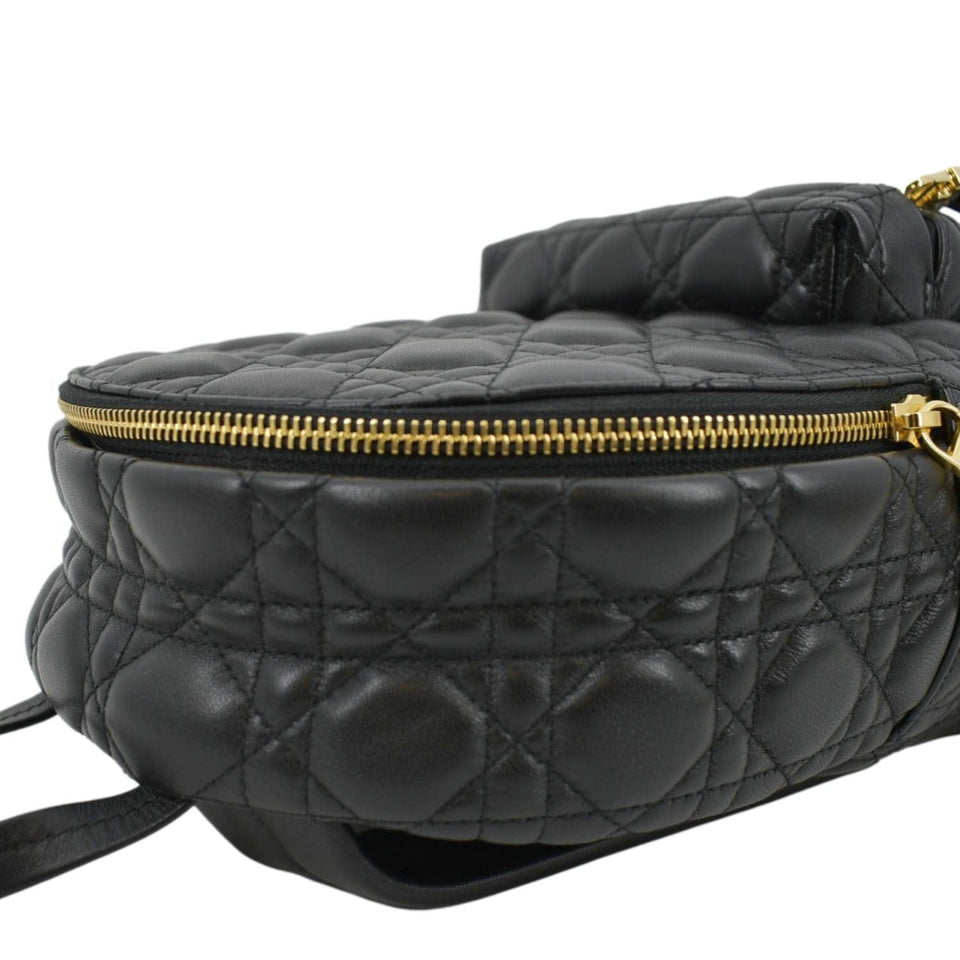 Christian Dior Cannage Quilted Leather Backpack Black