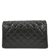 Chanel Quilted Lambskin Leather Chain Clutch Bag Black