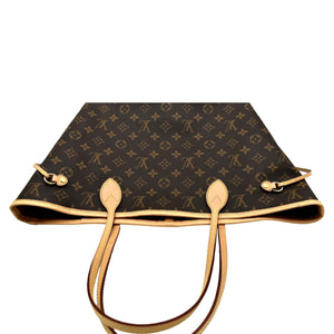 Louis Vuitton Neverfull MM Monogram Canvas Tote Bag Brown