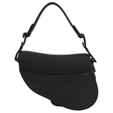 Christian Dior Saddle Calfskin Leather Satchel Bag Black