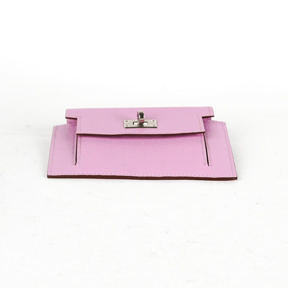 Hermes Kelly Compact Wallet Mauve Sylvestre