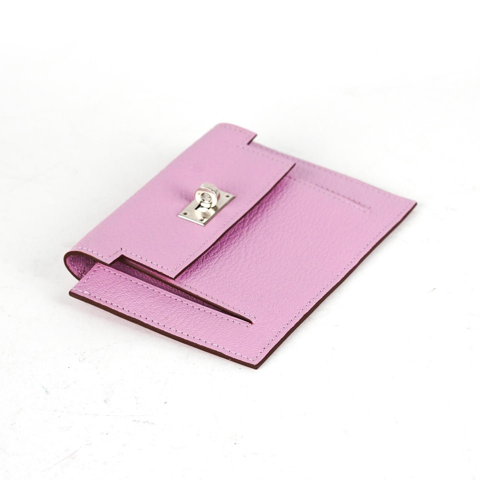 Hermes Kelly Compact Wallet Mauve Sylvestre
