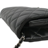 Chanel Quilted Lambskin Leather Chain Clutch Bag Black
