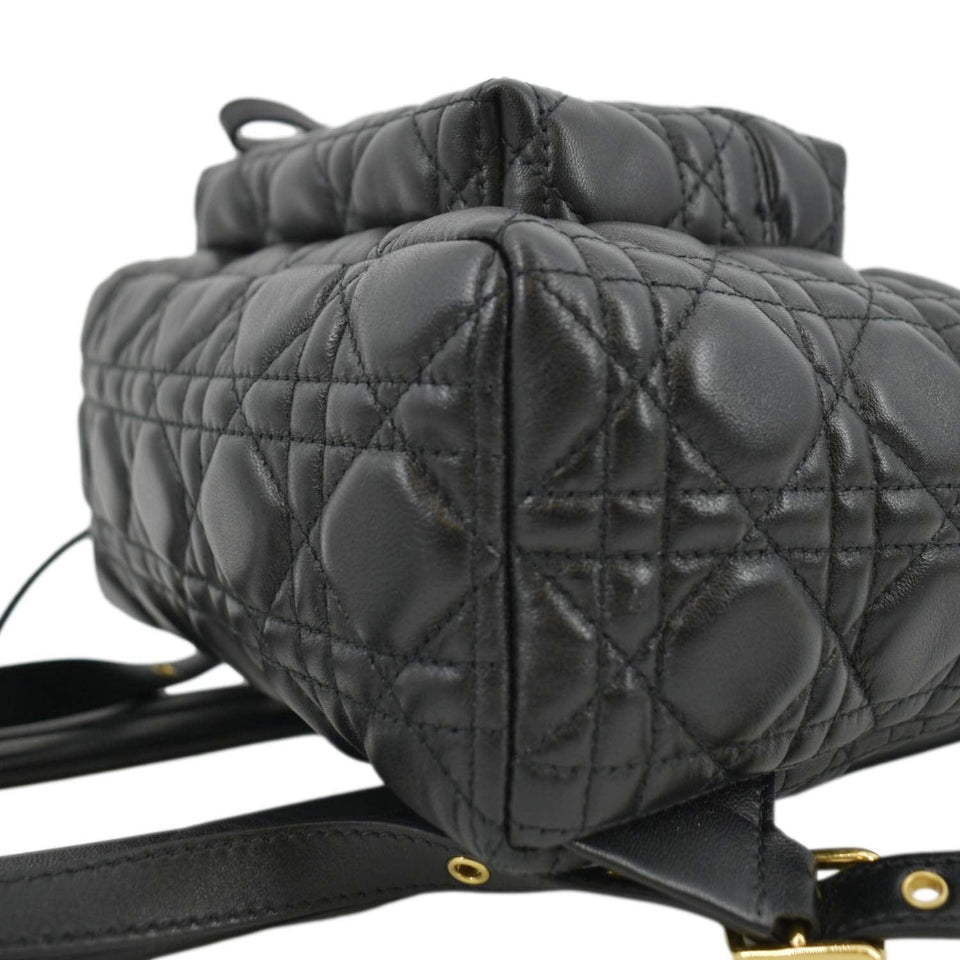 Christian Dior Cannage Quilted Leather Backpack Black