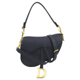 Christian Dior Saddle Grained Calfskin Leather Shoulder Bag Royal Blue