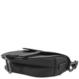 Christian Dior Saddle Calfskin Leather Satchel Bag Black