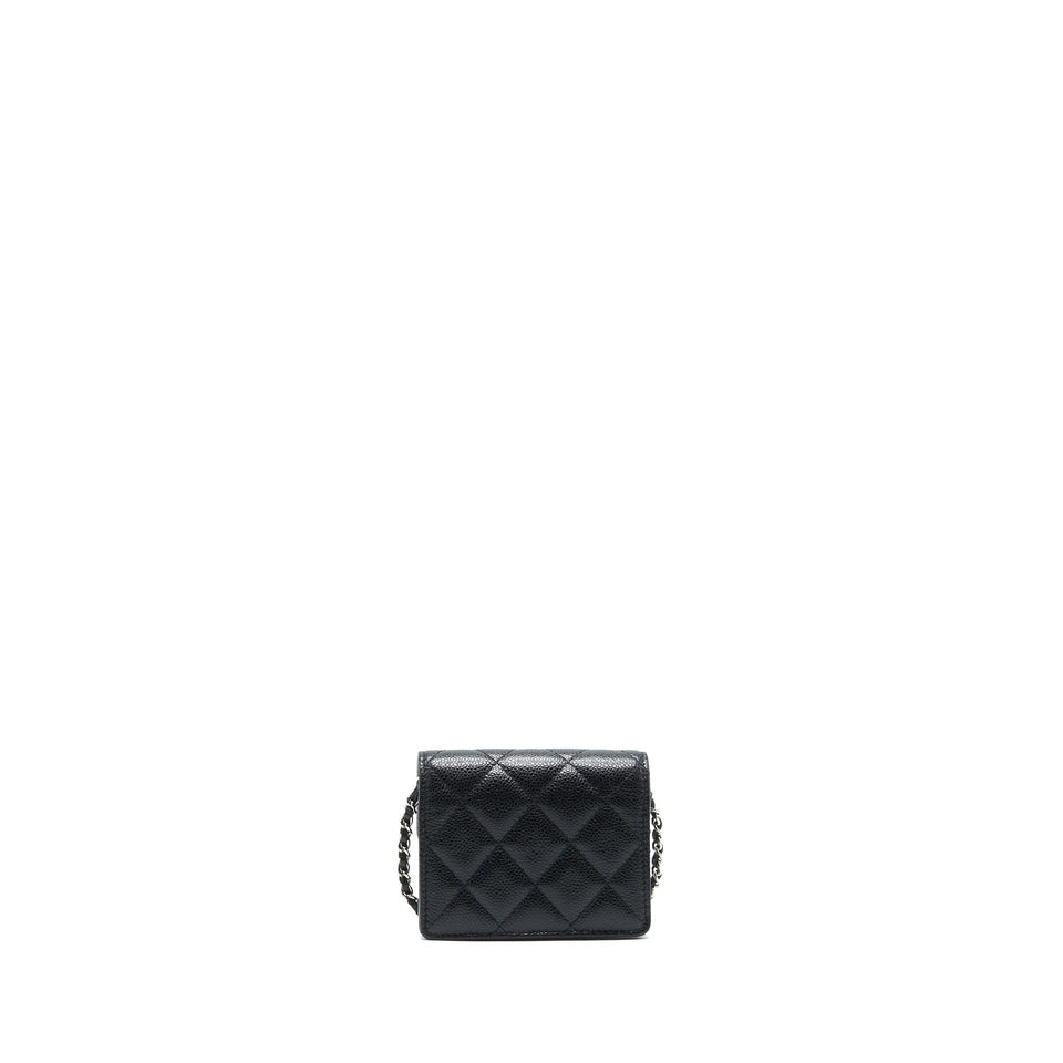 Chanel  Holder With Chain Black Caviar