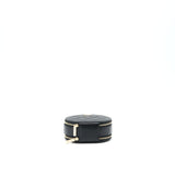 Chanel 22C Top Handle Round Vanity Black With Chain Caviar L