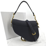 Christian Dior Saddle Grained Calfskin Leather Shoulder Bag Royal Blue