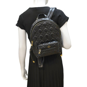 Christian Dior Cannage Quilted Leather Backpack Black