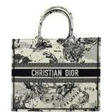 Christian Dior Book Zodiac Embroidery Canvas Tote Bag Latte