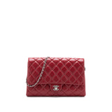 Chanel Classic Timeless Flap Clutch with Chain Caviar Red