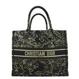 Christian Dior Large Book Oblique Embroidered Canvas Tote Bag Multicolor