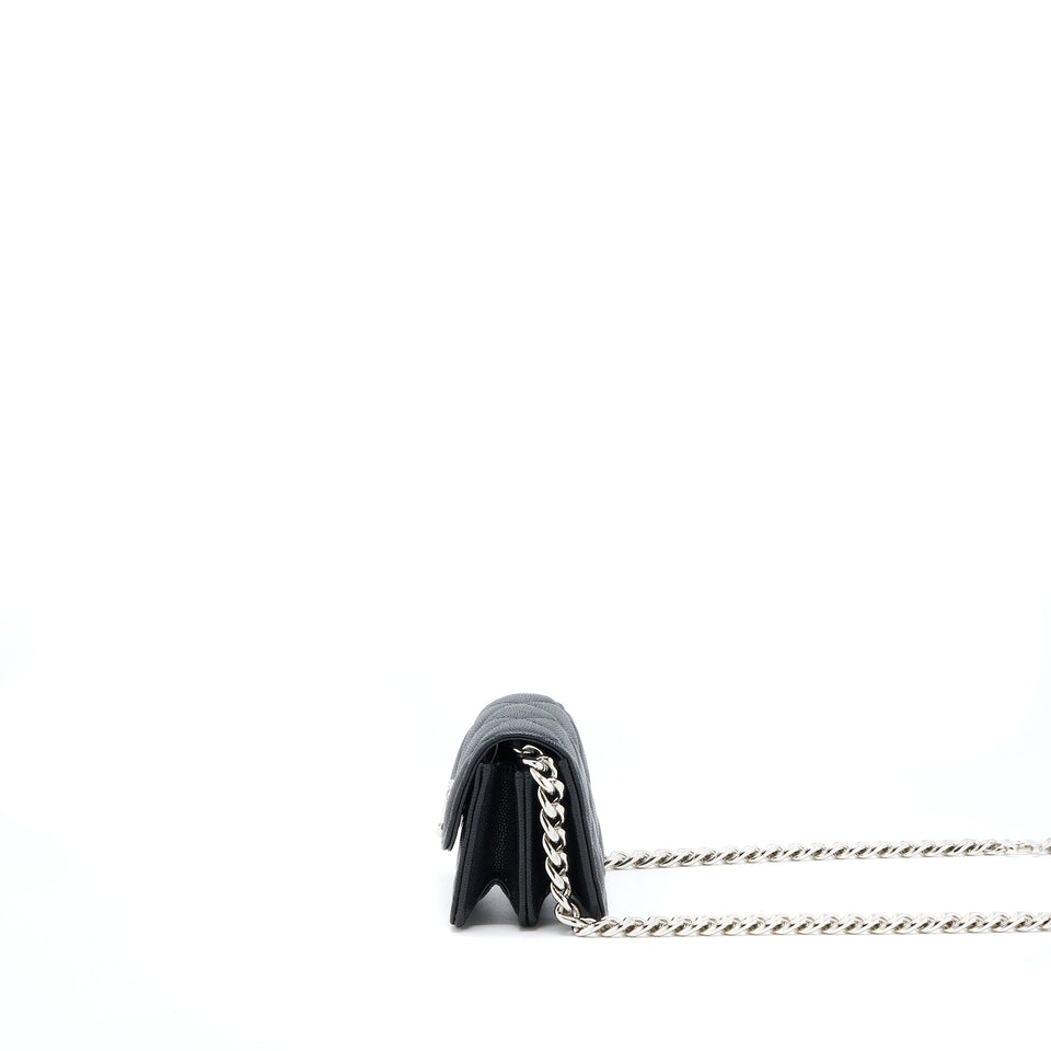 Chanel Clutch With Chain Caviar Black