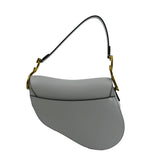 Christian Dior Saddle Smooth Calfskin Leather Satchel Shoulder Bag Placid Blue