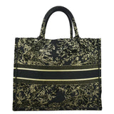 Christian Dior Large Book Oblique Embroidered Canvas Tote Bag Multicolor