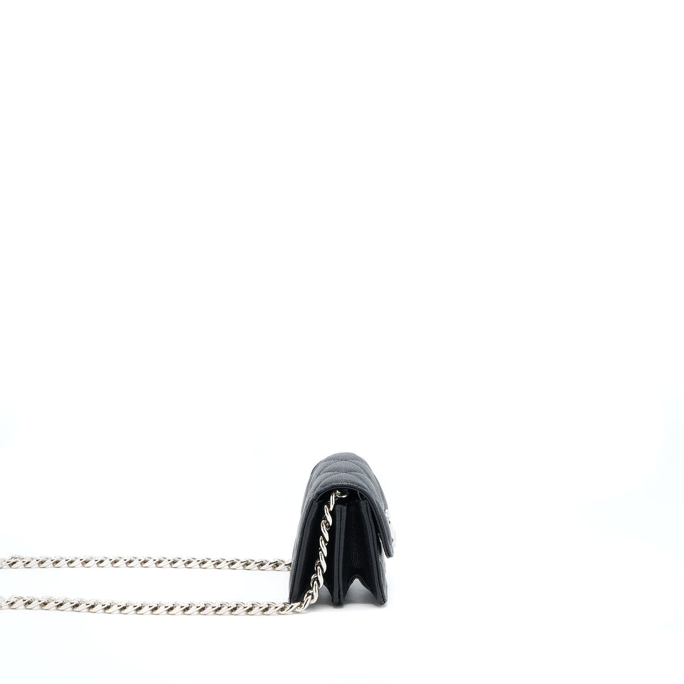 Chanel Clutch With Chain Caviar Black