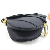 Christian Dior Saddle Grained Calfskin Leather Shoulder Bag Royal Blue
