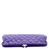 Chanel Timeless Quilted Patent Leather Clutch Bag Purple