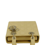 Christian Dior MY ABCDior Small Cannage Lambskin Leather Shoulder Bag Light Yellow