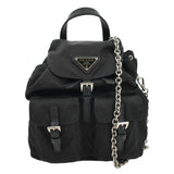 Prada Double Pocket Mini Nylon Backpack Shoulder Bag Black