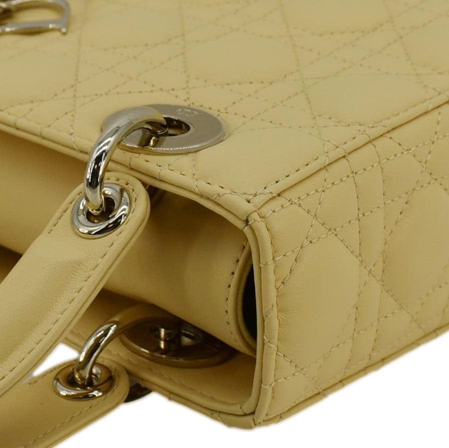 Christian Dior MY ABCDior Small Cannage Lambskin Leather Shoulder Bag Light Yellow