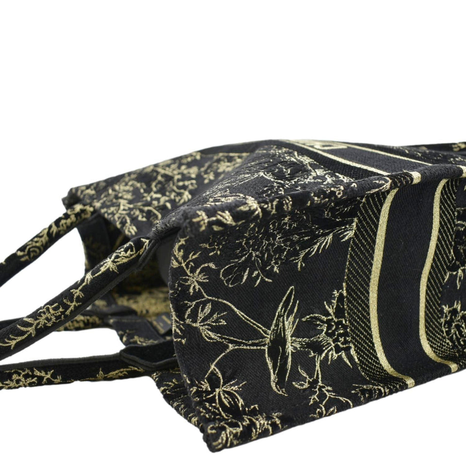 Christian Dior Large Book Oblique Embroidered Canvas Tote Bag Multicolor