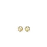 Chanel Round CC Pearl with Crystal Earrings Light Gold Tone