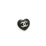 Chanel 22K CC Logo Heart Earrings Lambskin Light Gold Tone