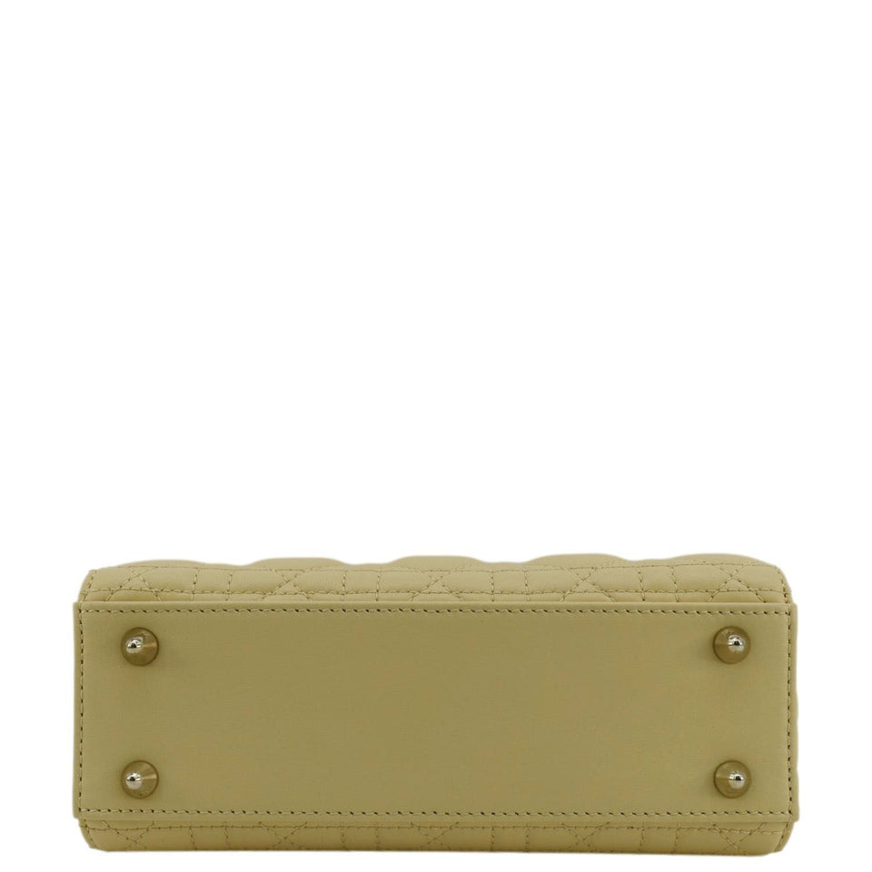 Christian Dior MY ABCDior Small Cannage Lambskin Leather Shoulder Bag Light Yellow