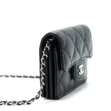 Chanel  Holder With Chain Black Caviar
