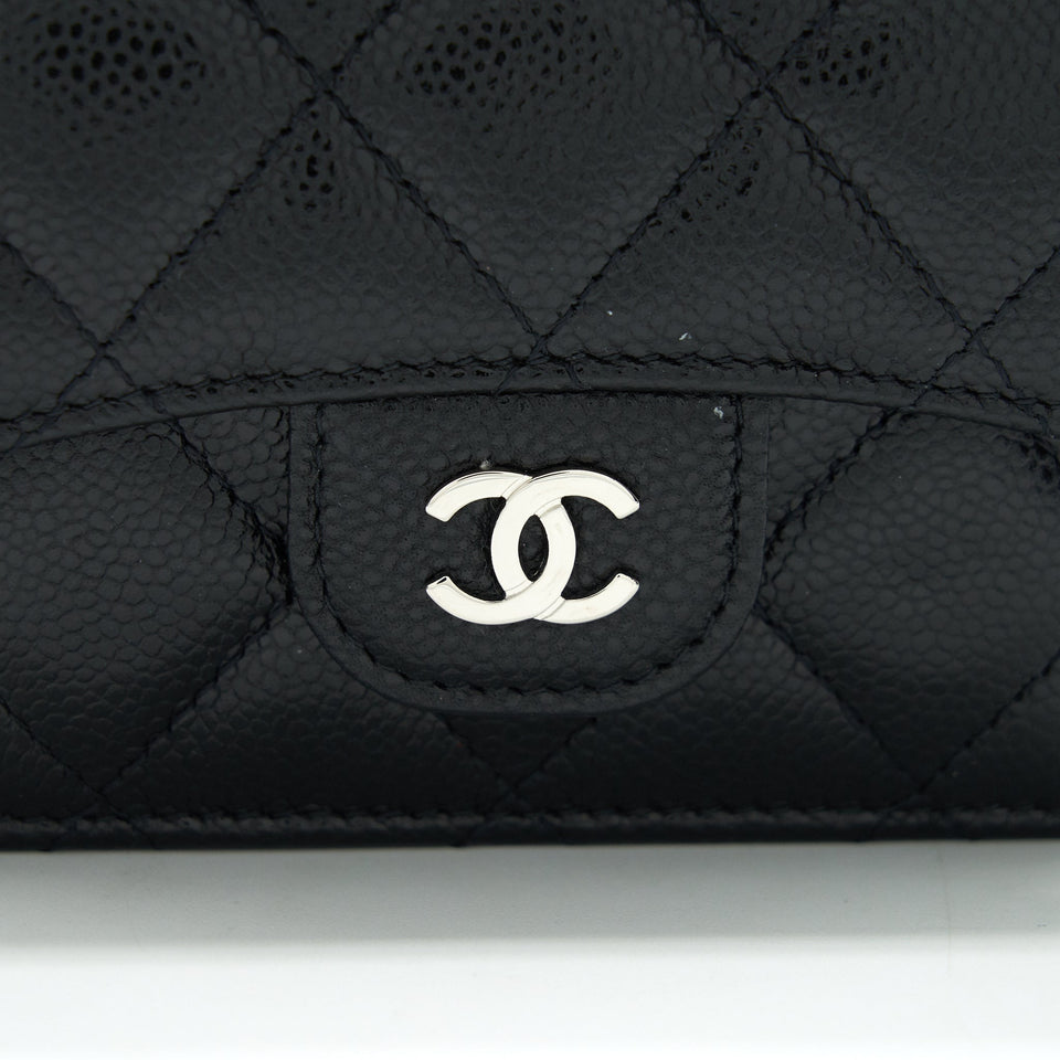 Chanel  Holder With Chain Black Caviar
