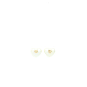 Chanel Heart CC Logo Earrings Light Gold Tone