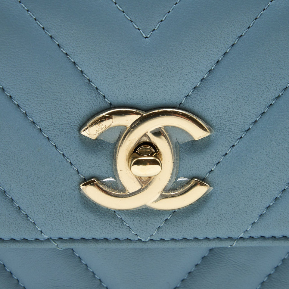 Chanel Trendy CC Flap Bag Light Blue Lambskin L