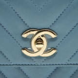 Chanel Trendy CC Flap Bag Light Blue Lambskin L