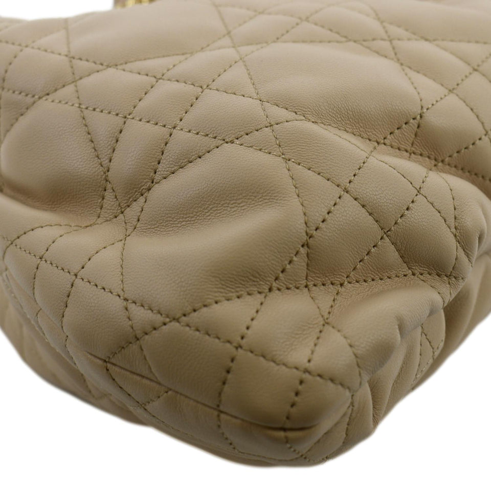 Christian Dior Ammi Macrocannage Lambskin Shoulder Bag Sand Rose