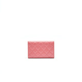 Chanel CAVIAR MEDIUM FLAP WALLET ROSE PINK WITH GOLD CC LOGO