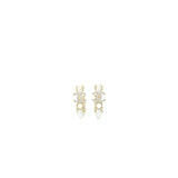 Chanel CC Logo Earrings Crystal/Pearl Light Gold Tone