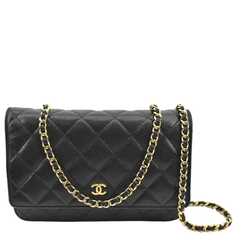 Chanel Boy Woc Caviar Leather Wallet On Chain Clutch Bag Black