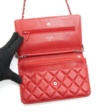 Chanel Wallet on chain Caviar Red with  serial 18