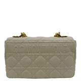 Christian Dior Caro Small Supple Cannage Calfskin Leather Shoulder Bag Ivory