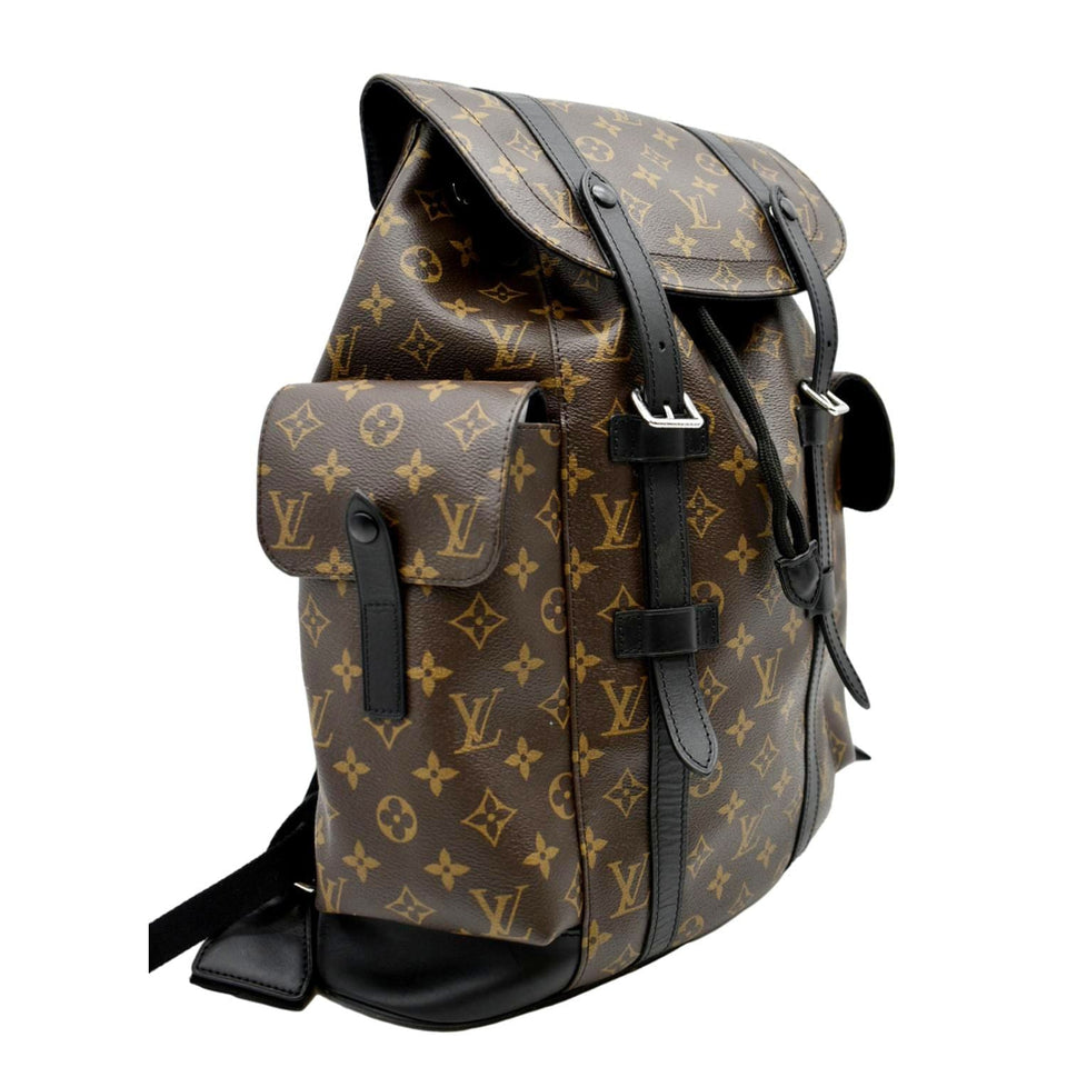 Louis Vuitton Christopher Monogram Macassar Canvas Backpack Bag Brown