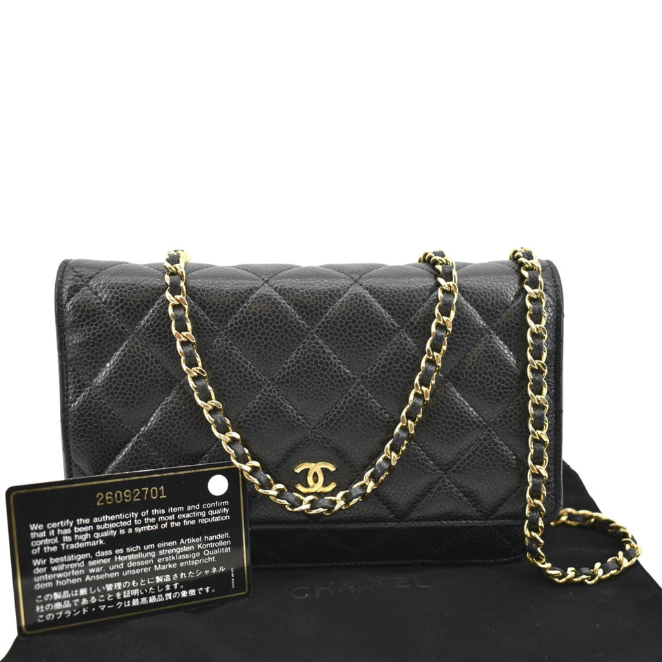 Chanel Boy Woc Caviar Leather Wallet On Chain Clutch Bag Black