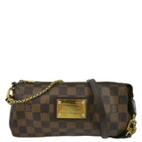 Louis Vuitton Eva Pochette Damier Ebene Clutch Crossbody Bag Brown
