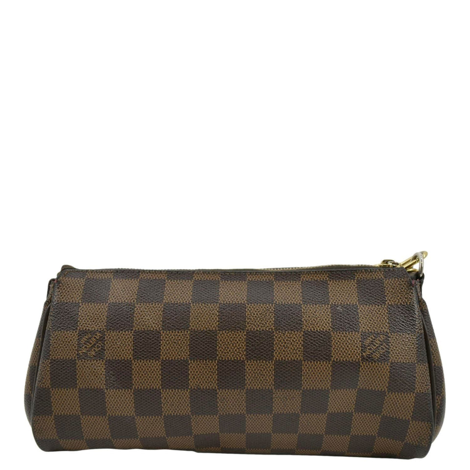 Louis Vuitton Eva Pochette Damier Ebene Clutch Crossbody Bag Brown