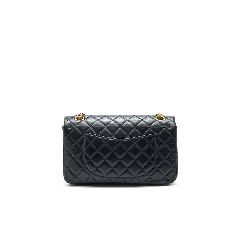 Chanel 2.55 Reissue Small Flap Bag Aged Calfskin in Black
