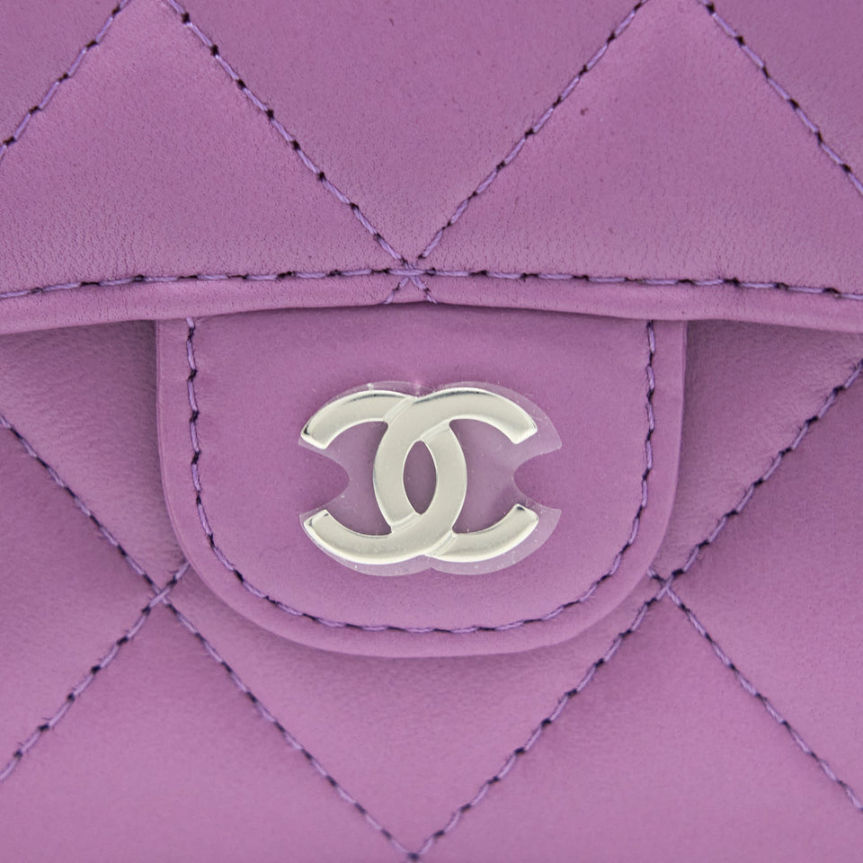 Chanel Clutch On Chain Lambskin Purple
