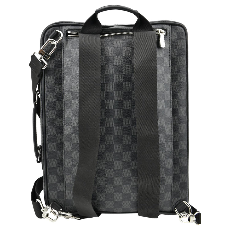 Louis Vuitton Damier Graphite Canvas Briefcase Backpack Bag Black